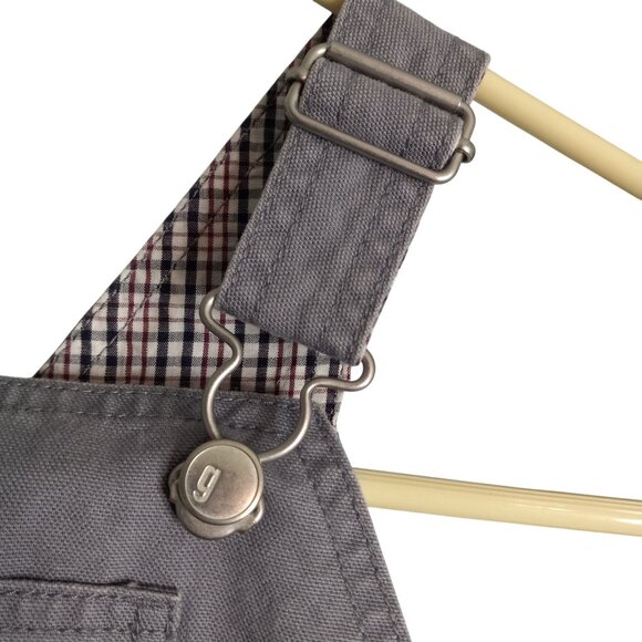 Gymboree Size 12 18 Mos Shortalls Infant Cargo Gray Plaid Cotton Rhino Patch NEW - Picture 4 of 7